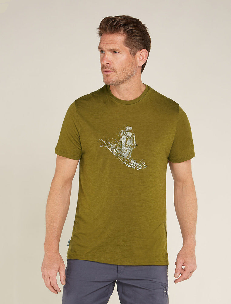 Men's Merino 150 Tech Lite SS Tee Skiing Yeti Algae - Icebreaker