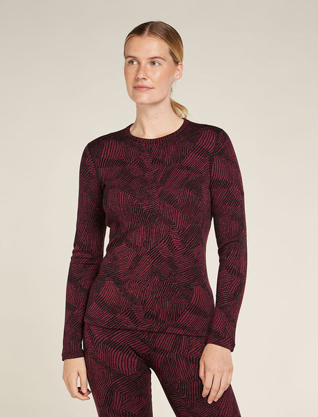 Women's Merino 260 Vertex Long Sleeve Crewe Frozen Forms Black / Port ...