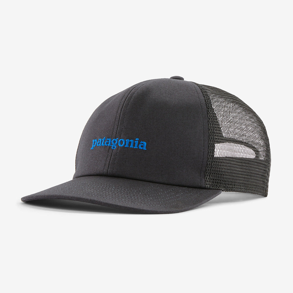 Relaxed Trucker Hat Text Logo: Ink Black - Patagonia