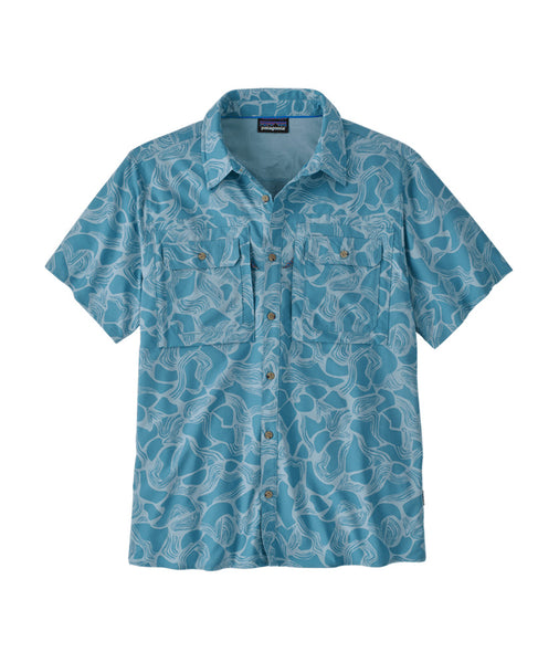 Men's S/S Self Guided Sun Shirt Coastal Edge: Short Blue - Patagonia ...