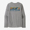 Men's Long Sleeve Cap Cool Daily Graphic Shirt: Waters Boardshort Logo Abalone Blue: Feather Grey - Patagonia