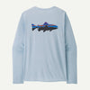 Men's Long Sleeve Cap Cool Daily Graphic Shirt: Waters Fitz Roy Trout: Fleck Blue - Patagonia