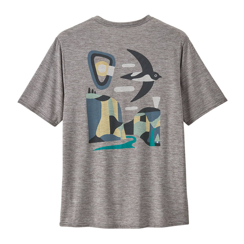 Men's Cap Cool Daily Graphic Shirt: Lands Granite Swift: Heather Grey - Patagonia