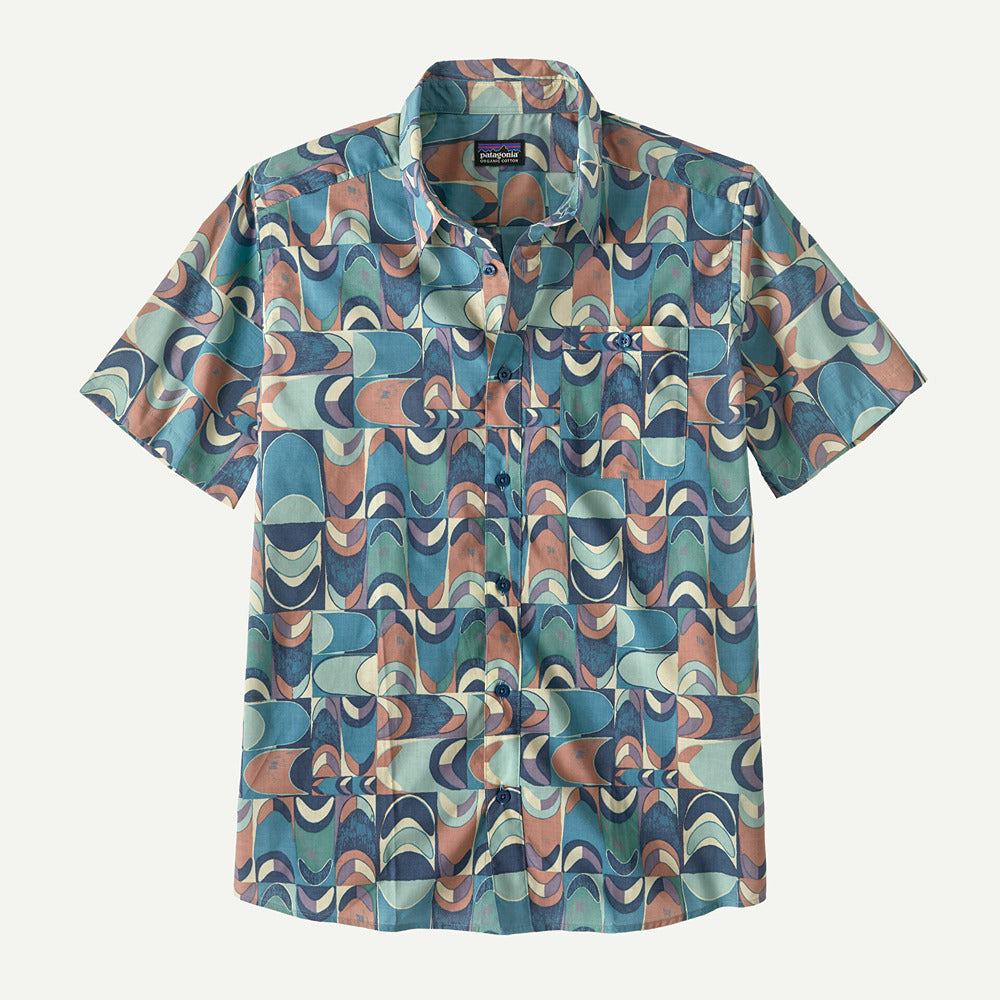 Men's Go To Shirt Swallowtail Geo: Still Blue - Patagonia