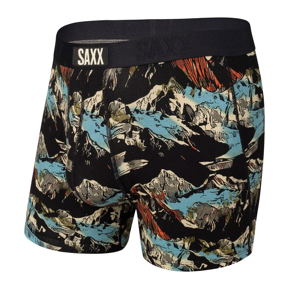 Men's Ultra Boxer Brief Fly Black Mountainscape - SAXX