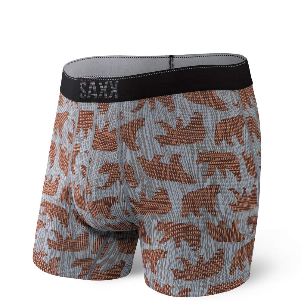 Men's Quest Boxer Brief Fly Grey Grizzly Grain - SAXX