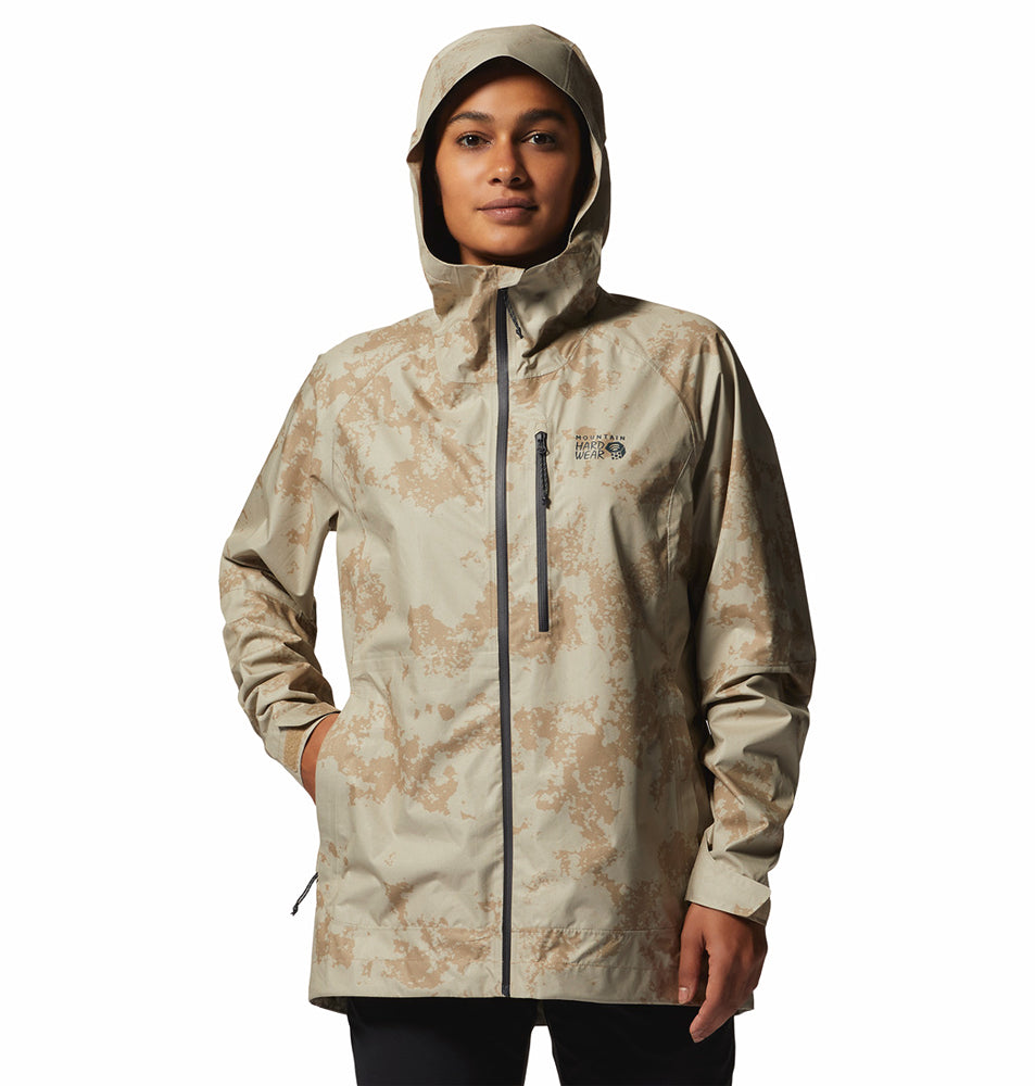 Women's Stretch Ozonic Jacket Moab Tan Print - Mountain Hardwear