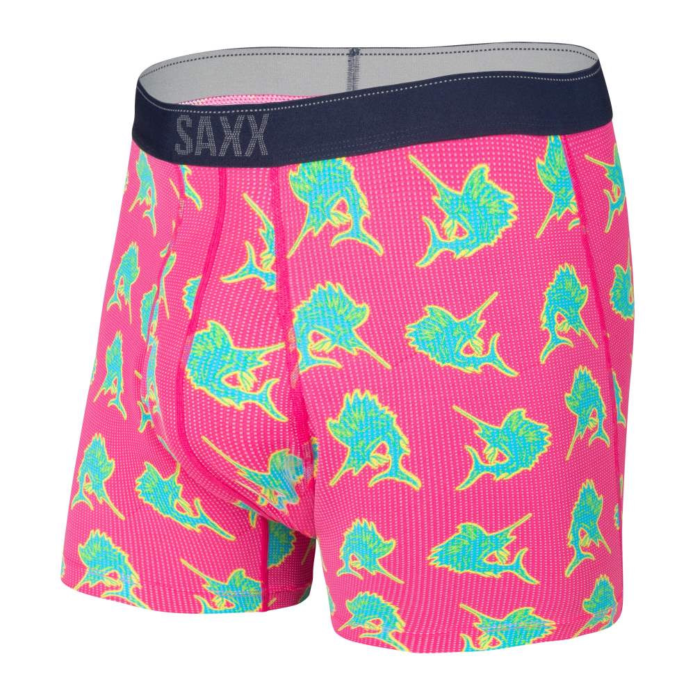 Men's Quest Boxer Brief Fly Pink Sail Away - SAXX